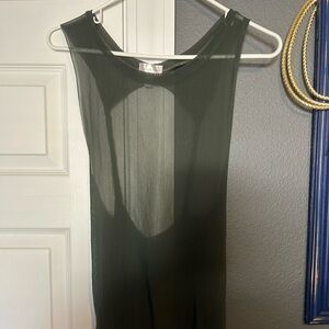 Sheer Olive Green Blouse